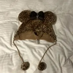 ディズニー ファンキャップ ミニー ヒョウ柄 ブラウン 茶色