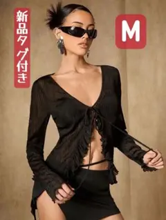 レース 透け 透かし編み シアー ブラック 黒 カーディガン 涼しい