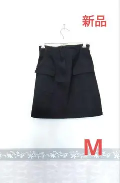 新品 ❤カーゴミニスカート BLACK Mサイズ 編み上げリボン