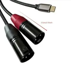 Type CからデュアルXLRオスオーディオケーブル、Cat5eイーサネット丸型