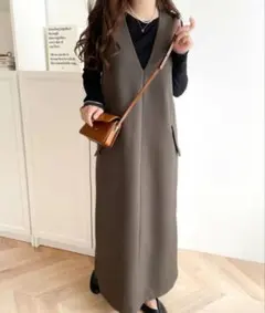 クラシカルエルフ ポケット付 ジャンパースカート モカ XL 未使用品