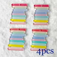 アクリルパーツ☆チャーム☆レインボー☆4個セット