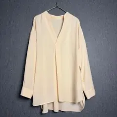 ロペピクニック スキッパーシャツ 長袖 M アイボリー 無地