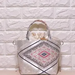 自立する巾着バッグ サテン ハンドメイド ジョリーフルール - メルカリ