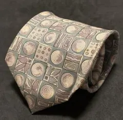 古著 幾何圖案ALFRED SENIS 印花絲綢領帶