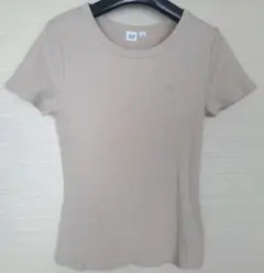 GAP クルーネック Tシャツ ブラナンベア リブ編み 半袖 ベージュ サイズMのサムネイル