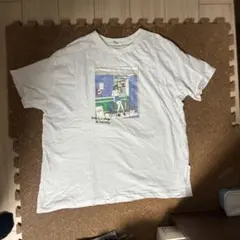 ホワイト イラストプリント 半袖 Tシャツ