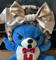 ヒョウ柄リボン付きベレー帽♡