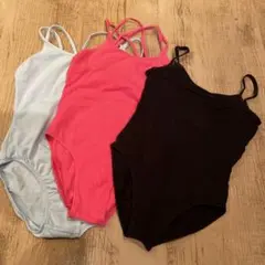 レオタード3点セット（水色、ピンク、黒）