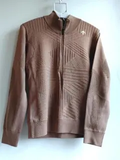 I57 新品 デサント 茶 ニットジャケット L DESCENTE ゴルフのサムネイル