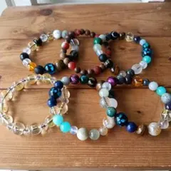 天然石ブレスレット　６点まとめ売り　内周約17.0cmセット