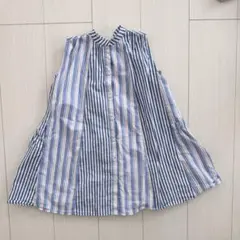 ストライプ柄 ノースリーブワンピースのサムネイル