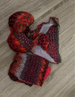 赤花柄セパレート水着セット　Lサイズもございます