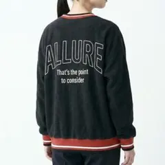 アンビー【F】スウェット トレーナー ビッグロゴ 配色リブ Y2K系 裏起毛 黒のサムネイル