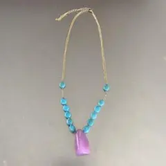 カラーストーン ネックレス パープル
