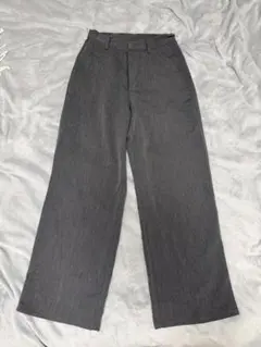 GRL センタープレスストレートパンツ グレー