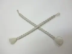 K中古美品 和装小物 羽織紐 銀糸 白色■N80225-46