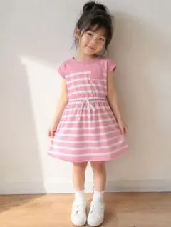 GAPKids ボーダー ワンピース ピンク　ギャップキッズ　120cmのサムネイル