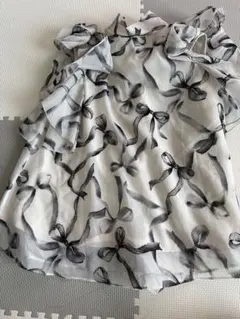 SNIDEL リボン柄フリルブラウス