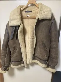 美品 ORCHARD MOTORCYCLE B-3 38 ムートン ジャケット 古着 USA製 Orchard Motorcycle Type B-3 リアルムートン シープスキン