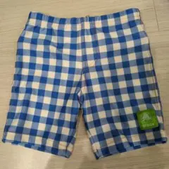 crocs 男の子用水着 青と白のチェック柄