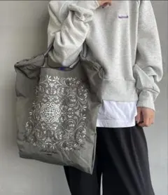 ボールアンドチェーン トートバッグ ダマスクホース柄　グレー　Mサイズ