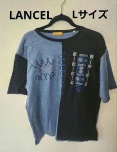 LANCEL メンズ Tシャツ Lサイズ バイカラー 刺繍のサムネイル