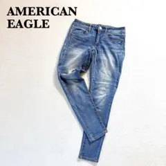 アメリカンイーグル スキニーデニム US4 ライトブルー コットン混紡