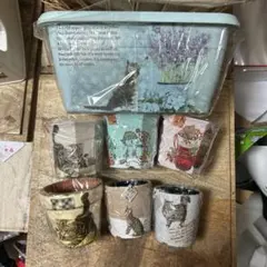 ⑤ ハンドメイド　リメイク鉢　多肉植物や観葉植物　お花などに