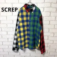 SCREP スクラップ チェックシャツ マルチカラー ネルシャツ