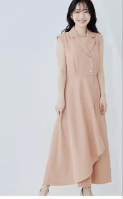 ピンクノースリーブ ワンピースインナーセット　フリーサイズ