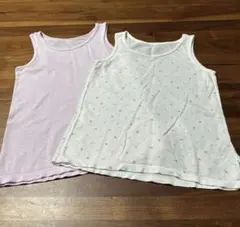 UNIQLO コットンメッシュタンクトップ/2枚組　110cm