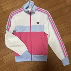 adidas トラックジャケット ピンク ホワイト ライトブルー 美品のサムネイル