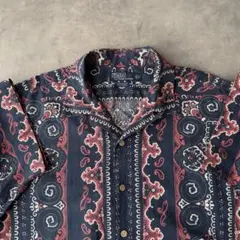 ポロ ラルフローレン vintage camp バンダナ柄 開衿シャツ L - メルカリ