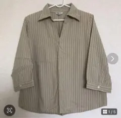 スキッパーシャツ　ブラウス　七分袖　シャツ　上品