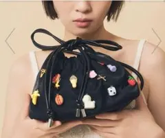 CASSELINI チャーム付き 巾着バッグ ブラックのサムネイル