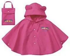 E-001 レインポンチョ キッズ 100-120cm ピンク 子ども用 雨具