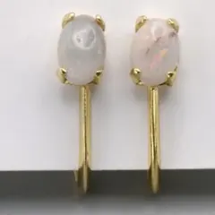 オパール イヤリング 〜白虹のゆらめきに宿る静なる光彩〜