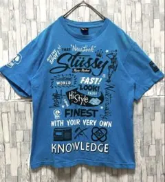 ステューシー 半袖 Tシャツ デカロゴ S 折れクラウン スカル ドクロ 唇