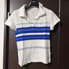 adidas ストライプ柄 ポロシャツ