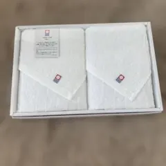 新品未開封　今治タオルセット ホワイト 2枚 箱付き カバーのビニールそのまま
