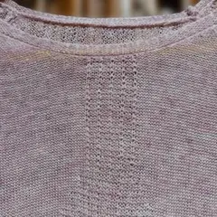 薄紫系ピンクの透け感ニット長袖　38 PINORE