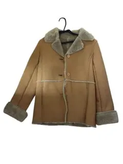 ムートン風 ボアジャケット レディース キャメル 冬アウター