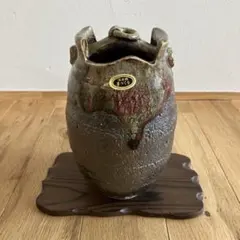 新品未使用 信楽焼 陶器製 壺 花瓶 置物