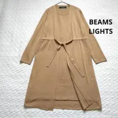 ビームスライツ★レイヤード風ニットワンピース ウエストシェイプ可 ベージュL相当