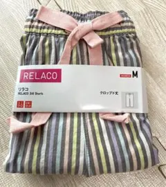 ユニクロ リラコ クロップド丈 Mサイズ ストライプ柄