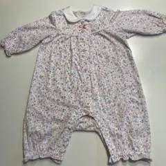 ミキハウス　花柄ロンパース（長袖）　70cm
