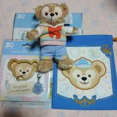 ディズニーシー ダッフィー ぬいぐるみバッジ+カラビナ+きんちゃく