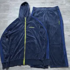 美品 y2k Adidas ベロア ジャージ 上下 トラックジャケット セットL
