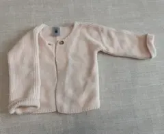 PETITBATEAU クリーム/ピンク色カーディガン 12m/74cm